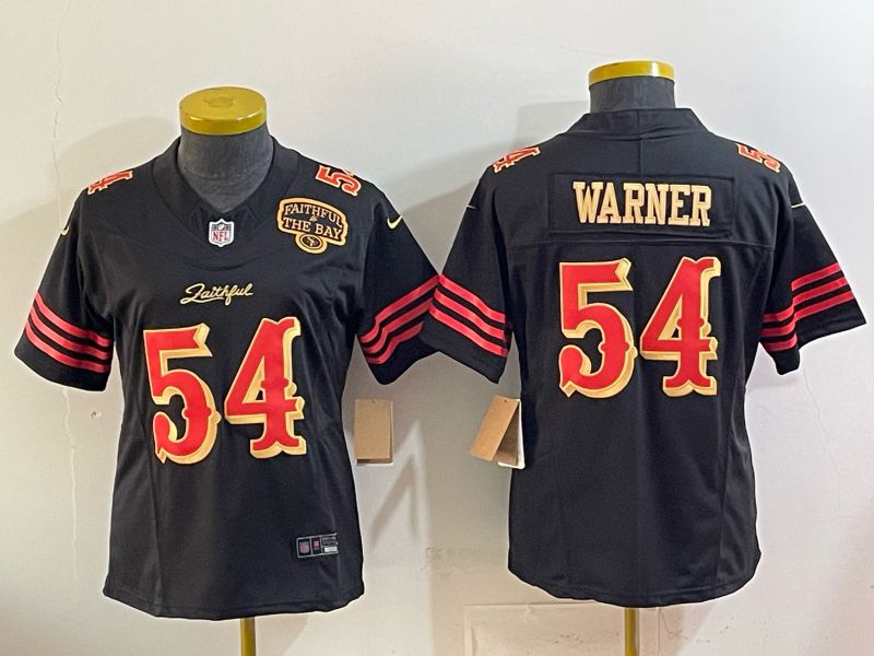 Youth 2026 San Francisco 49ers #54 Warner Black gold Nike Limited NFL Jersey style 004